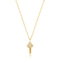 14kt Gold Natural Diamond Key Necklace
